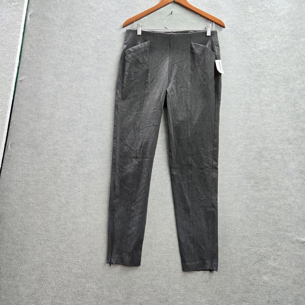 Old Navy Women Pants M Gray Dress Pants High Rise Skinny Slim 28" Inseam NWT